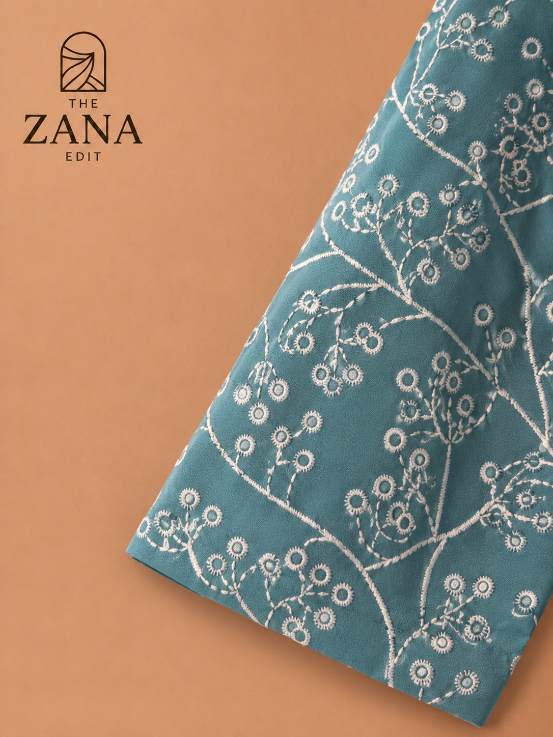 Teal Embroidered Abaya