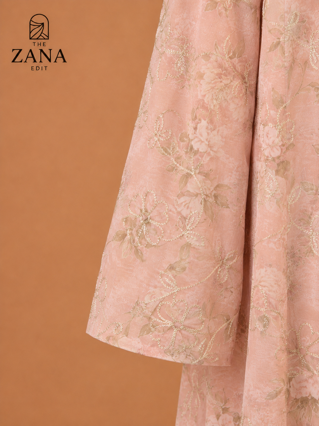 Blush Floral Embroidered Abaya