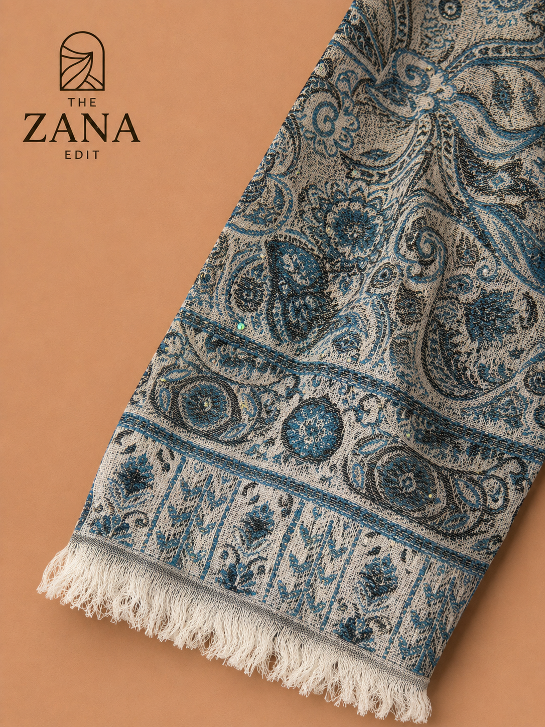 Blue Pashmina Gemstone Abaya