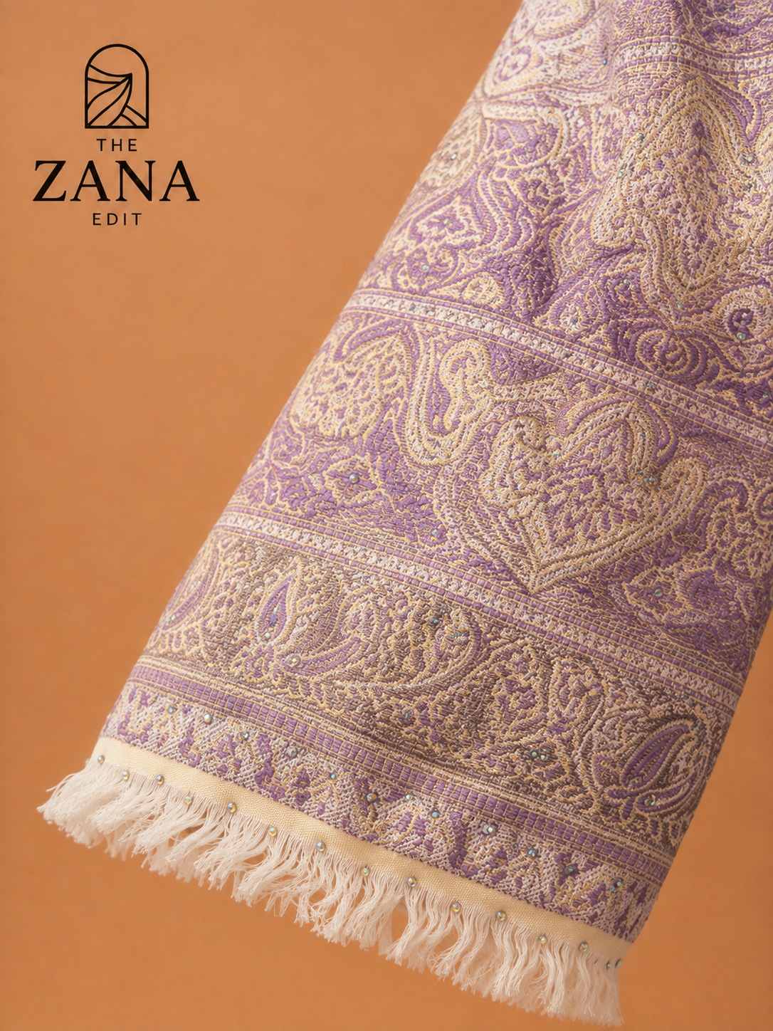 Lilac Pashmina Gemstone Abaya