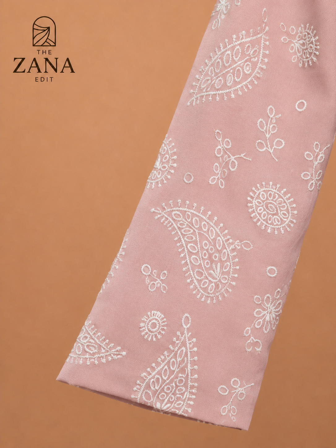 Blush Paisley Embroidered Abaya